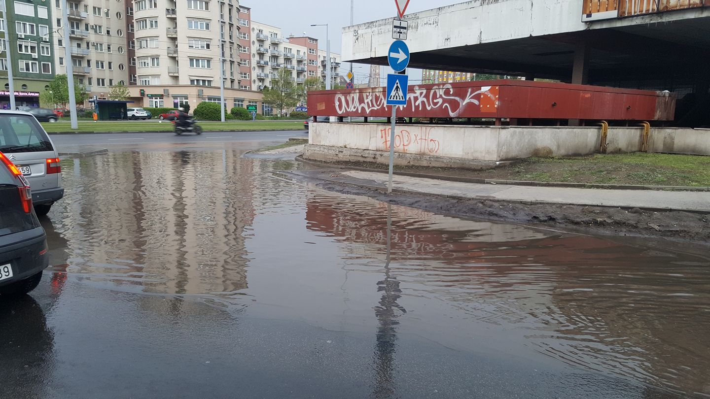 Egy kőbányai út története: szétrohadt, felújították, de még mindig tengerként áll rajta a víz