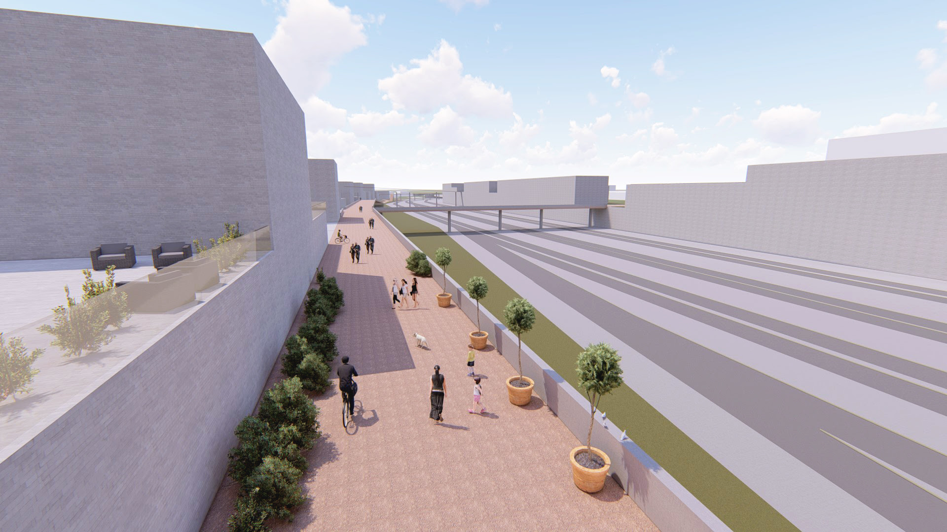 A környéken felszabaduló rozsdaövezet felszámolásával a város új területeket kaphat, melyeken lakóépületek és irodaházak épülhetnek jó közlekedési kapcsolattal.